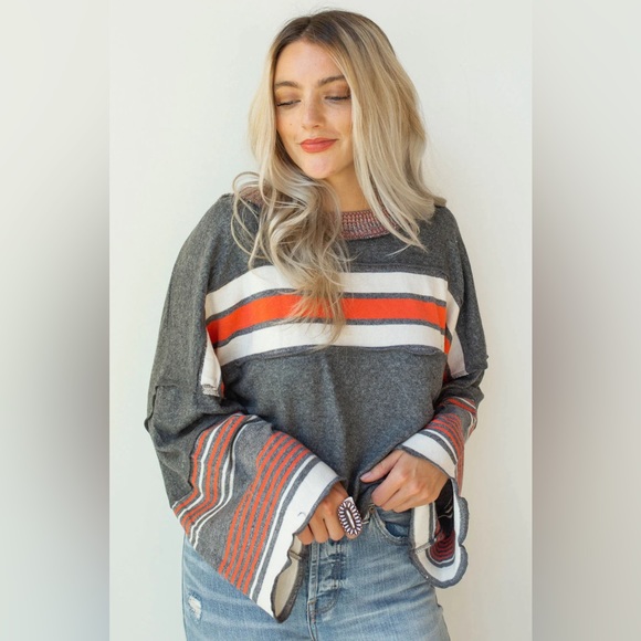 Free People Oversized Cooper Stripe Long Sleeve T-shirt - Picture 4 of 10